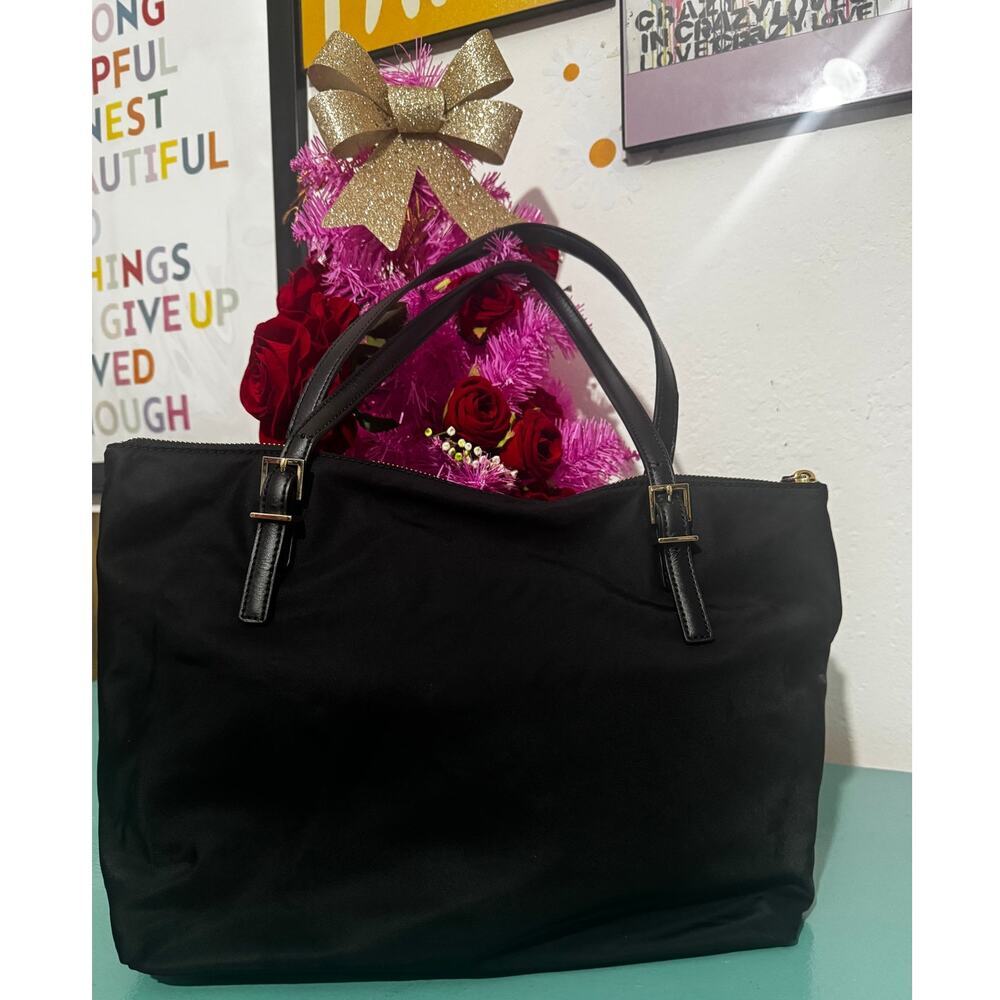 Kate Spade New York Black Nylon Tote Bag – Pre-Owned –‎ Minor Wear on Handles - Picture 2 of 6